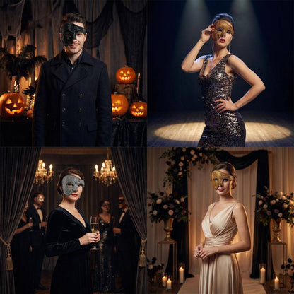 Half-Face Ballroom Mask DIY Handmade Rhinestone High-End Eyeshade Carnival Party Holiday Performance Prop Mask