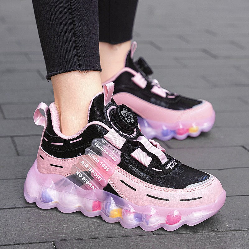 New Anti-skid Leather Kids Sneakers for 5-16Years Girls Casual Walking Footwear Non Slip Children Boys Sport Running Sneaker