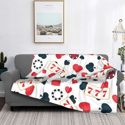 Poker Slot Machine Pattern 1 Blankets Warm Flannel Sofa Throw Blanket for Couch Bedding Outdoor Throws Bedspread Quilt