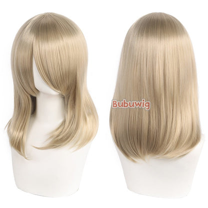Bubuwig Synthetic Hair 30 Colors 40cm Long Straight Anime Fashion Lolita Cosplay Wigs Pure Color Blue Blonde Wig Heat Resistant