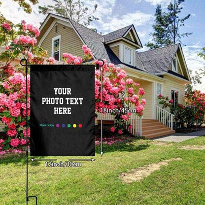 Custom Double Sided Personalized Yard Banner 12''X18'' , 30X45cm Add Your Own Photo Text Logo House Lawn Memorial Garden Flag