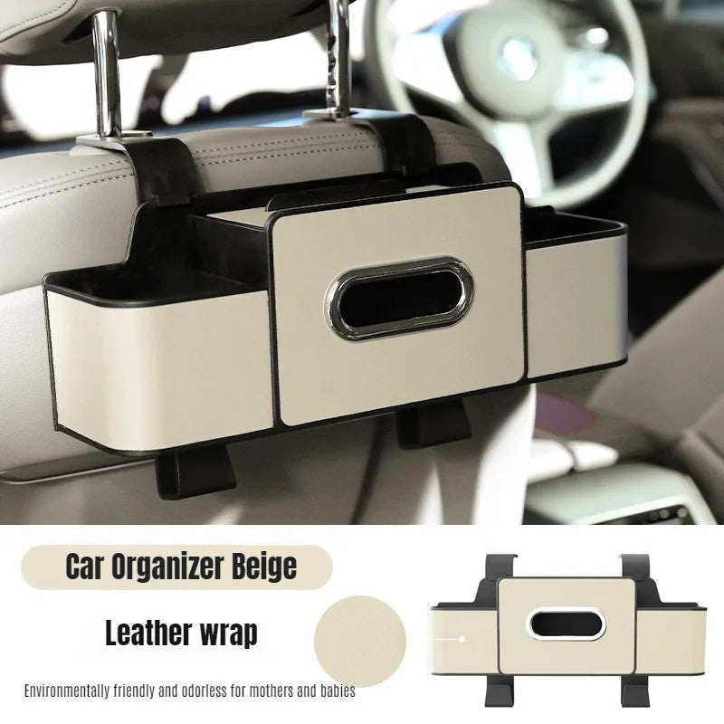 Organizador de Banco Traseiro de Carro Multifuncional Couro Bolsa de Armazenamento Interior de Carro Suporte de Copo de Água Acessórios Automotivos