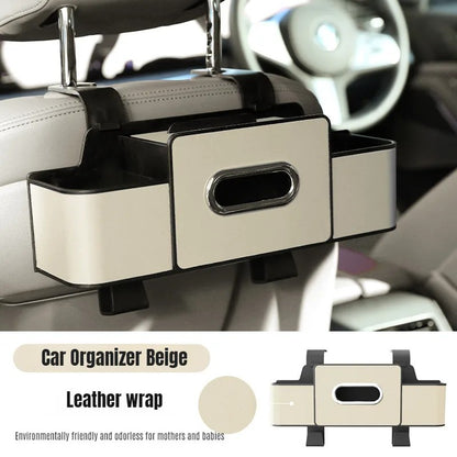 Organizador de Banco Traseiro de Carro Multifuncional Couro Bolsa de Armazenamento Interior de Carro Suporte de Copo de Água Acessórios Automotivos