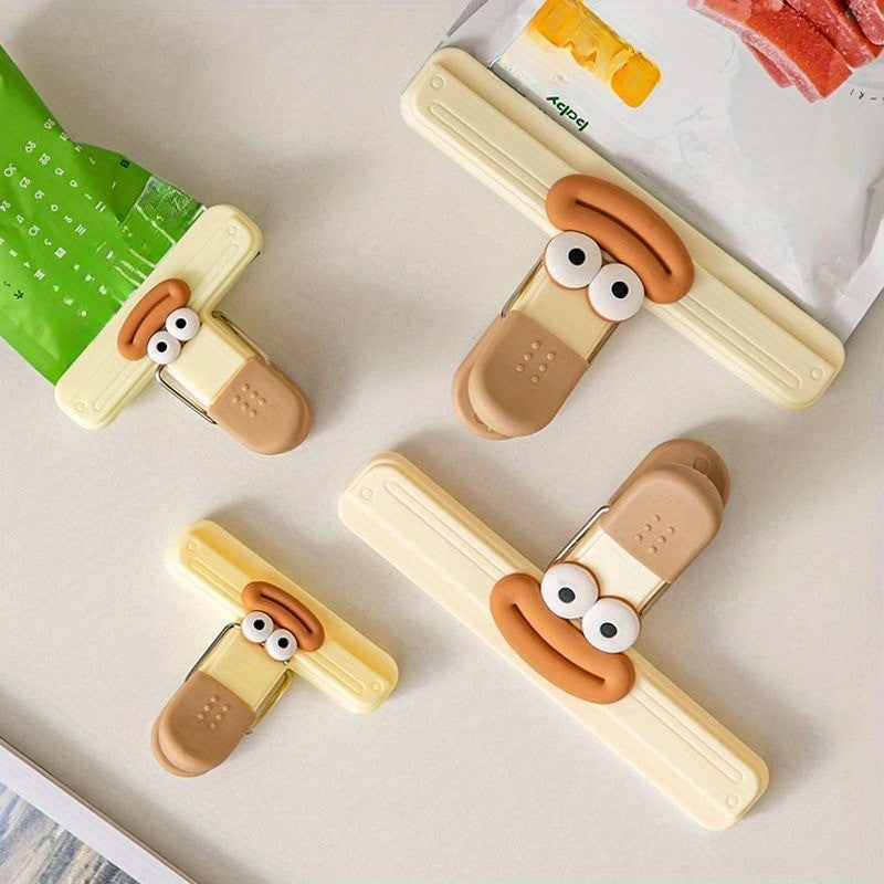 Prendedores de Saco de Lanche de Desenho Animado, Clipes Seladores de Alimentos Multifuncionais para Armazenamento à Prova de Umidade - Clipes Seladores de Saco de Alimentos de Plástico
