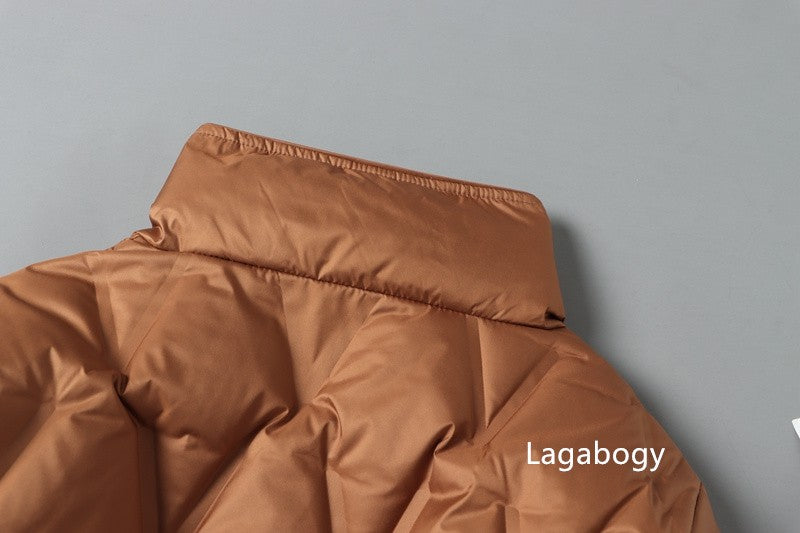 Lagabogy 2025 New Autumn Winter Women Ultralight White Duck Down Long Jacket Female Single-Breasted Double Sided Puffer Coat