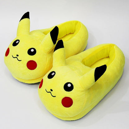 Novos Chinelos de Pelúcia Quentinhos de Inverno Anime Pokémon Pikachu Eevee Umbreon Simpson Kawaii Para Adultos e Crianças Sapatos de Casa Internos