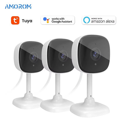 1080P Hd Wifi Ip Camera Indoor Night Vision Ai Detection Surveillance Cube Cameras for Pet Baby Monitor with Alexa & Google Home