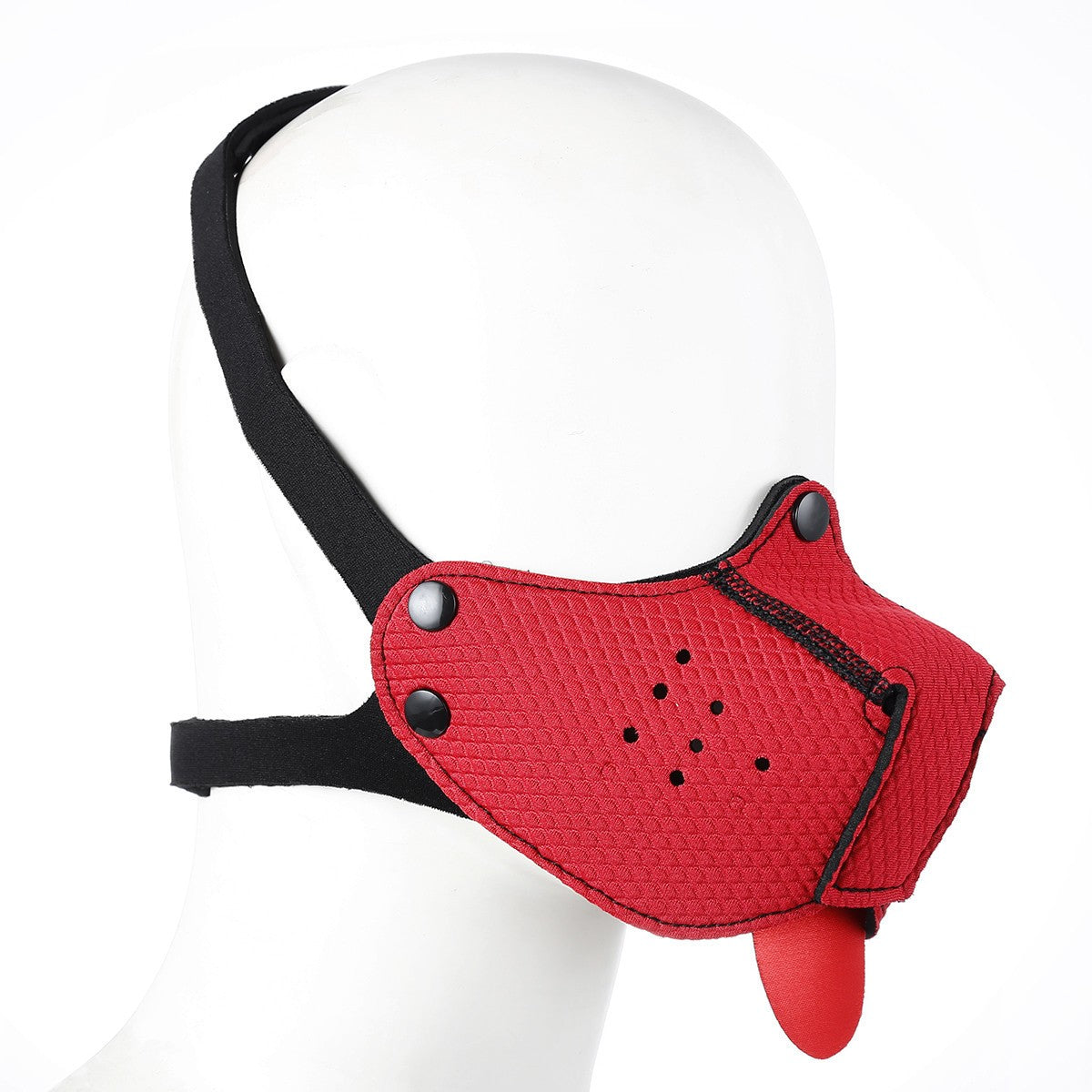 Puppy Play Dog Cosplay Mask Hood Half Face Bondage Muzzle Mask with Tongue Dog Slave Cosplay Dog Mouth