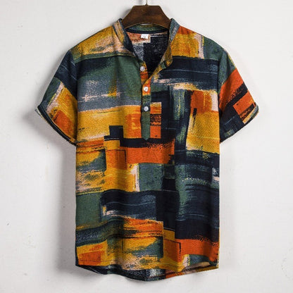 2024 new Hawaiian Cotton High Quality Shirts Men's Oversize Shirt Man Tiki Fashion Clothing Blouses Luxury Social T-shirts