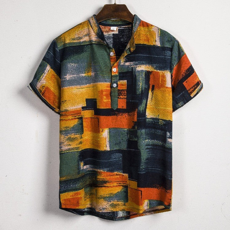 2024 new Hawaiian Cotton High Quality Shirts Men's Oversize Shirt Man Tiki Fashion Clothing Blouses Luxury Social T-shirts