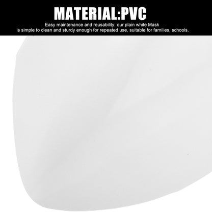 5Pcs White Plastic Full Face Masks Blank Paintable Mask DIY Halloween Cosplay Masquerade Costume Accessories Face Craft