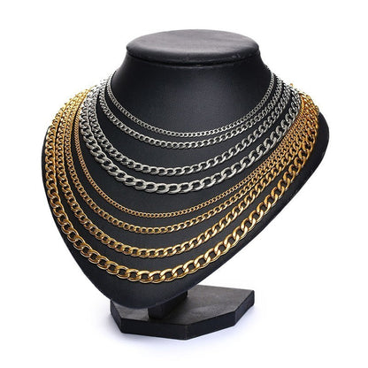 Vnox Colar Masculino Cubano Elo Corrente Aço Inoxidável Preto Cor de Ouro Gargantilha Masculina Colar Joias Presentes para Ele