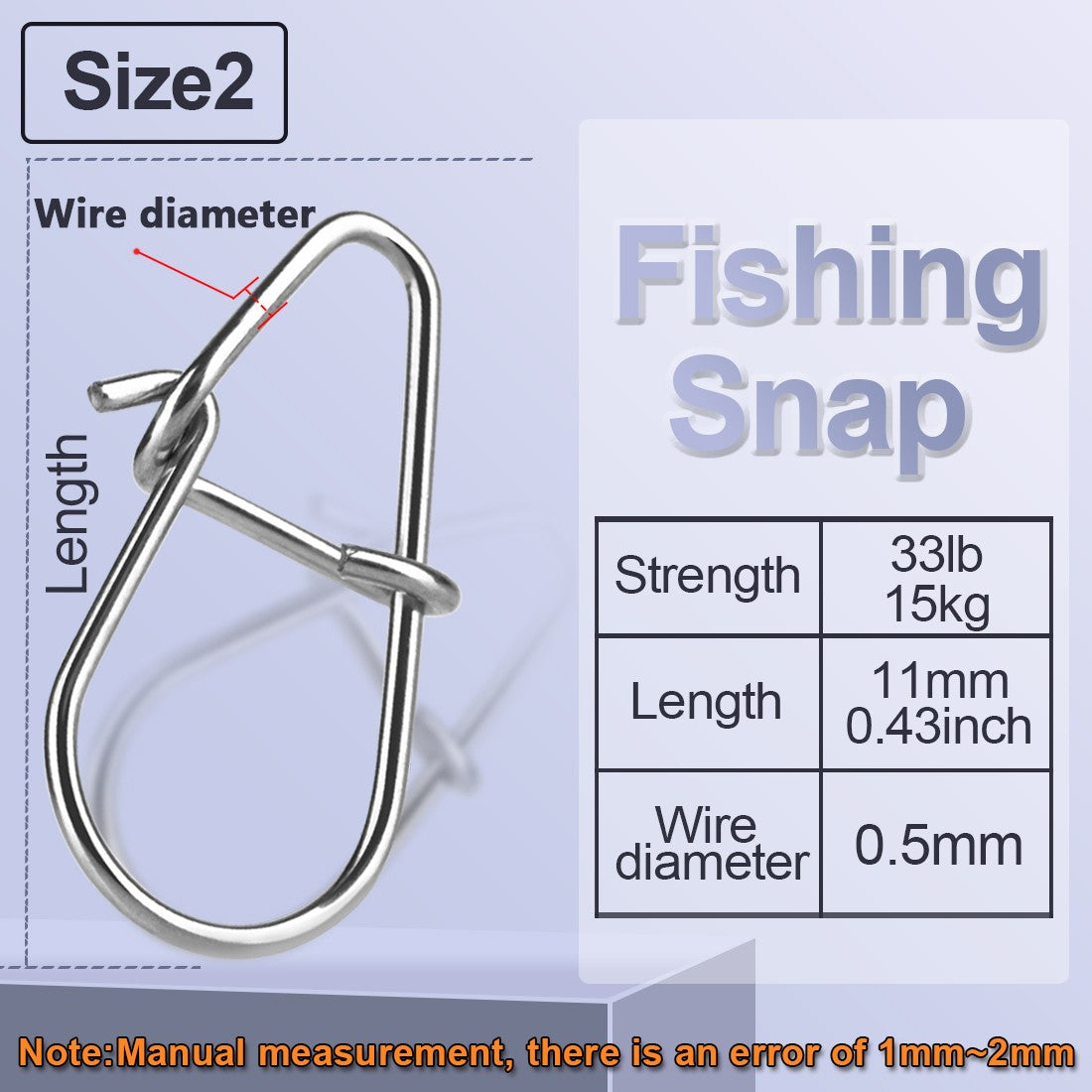 Conector de Isca para Pesca FishTrip Clipe de Pesca Carabina Snap Engate Rápido Anzol Duo Lock Aço Inoxidável