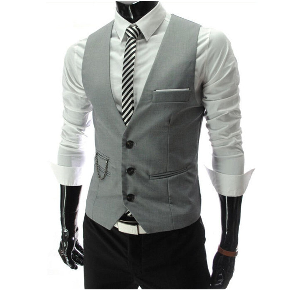 Men's Suits Single Vest Single Breasted Elegant Classic for  Wedding Dresses Business