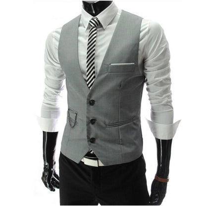 Men's Suits Single Vest Single Breasted Elegant Classic for  Wedding Dresses Business
