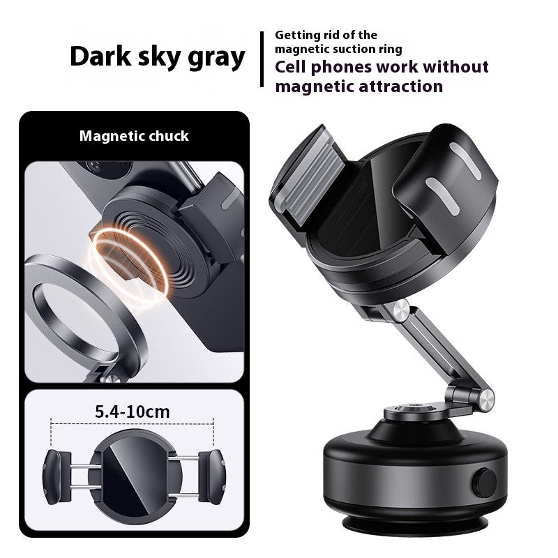 Suporte Veicular Magnético com Adsorção a Vácuo para Celular Dobrável Rotação 360 Graus Liga de Alumínio Adequado para Smartphones
