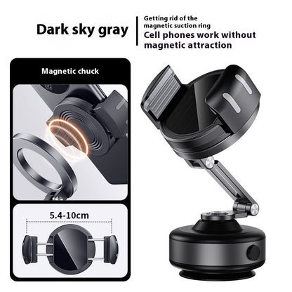 Suporte Veicular Magnético com Adsorção a Vácuo para Celular Dobrável Rotação 360 Graus Liga de Alumínio Adequado para Smartphones