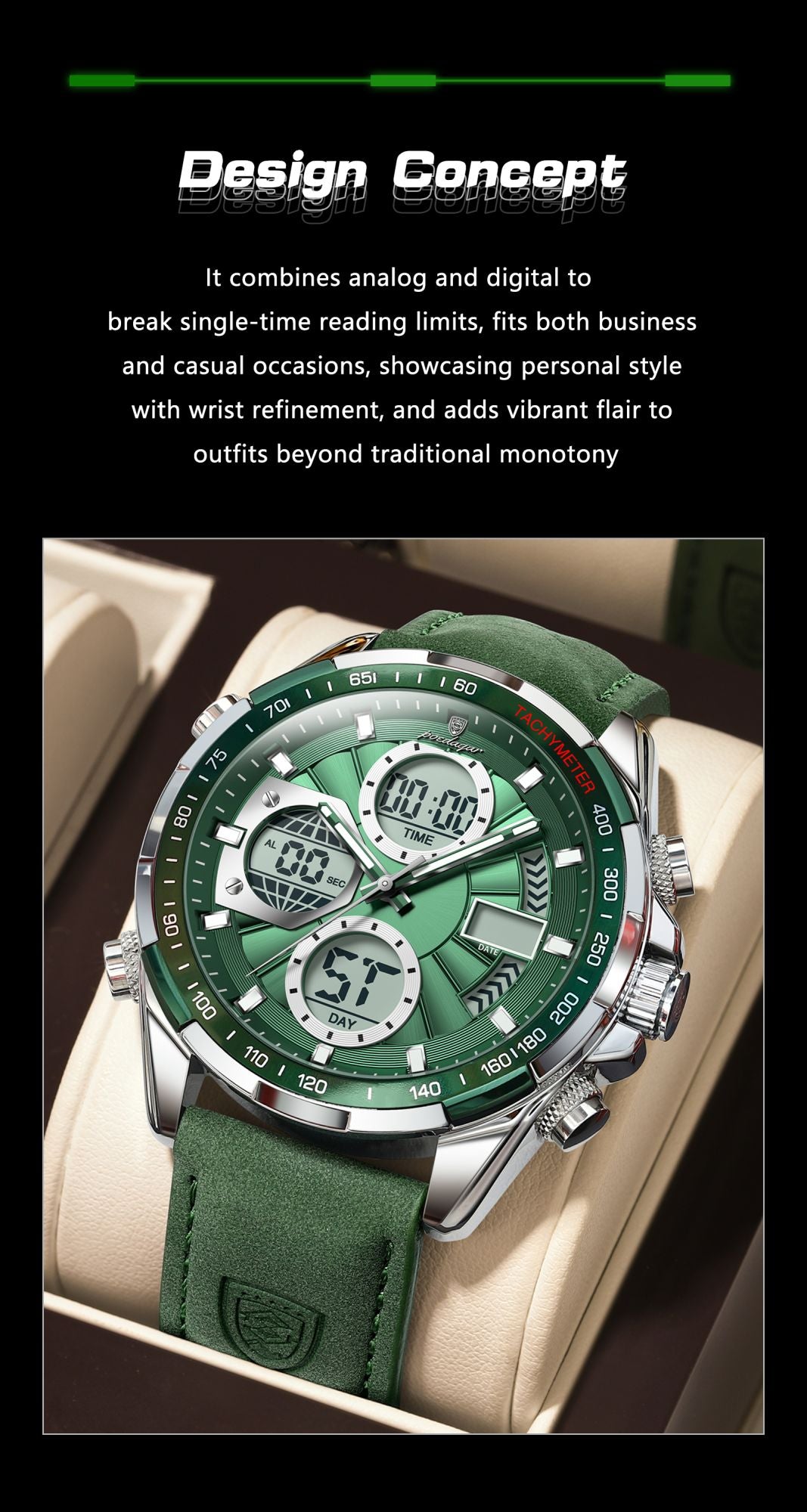 POEDAGAR LED Luxury Men Watch Luminous Week Date Dual Time Display Digital Man Clock Alarm Electronic Men's Quartz Watches Reloj