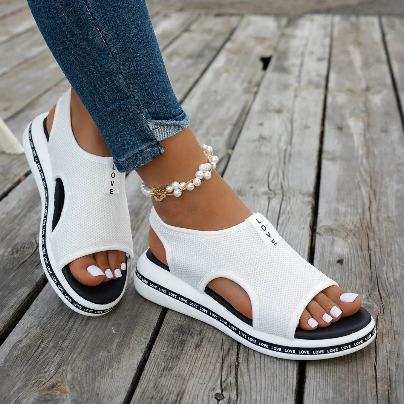 Mesh Women Sandals Open Toe Platform Shoes Female Summer Shoes 2025 Classic Breathable Slip on Sport Sandals Zapatillas De Mujer