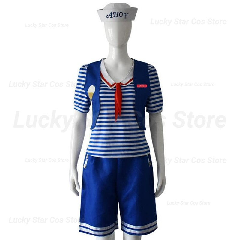 2026 new Men&Womens Robin/Steve Scoops Ahoy Costume Cosplay Uniforms Navy Halloween Costume Uniform Fancy Dress