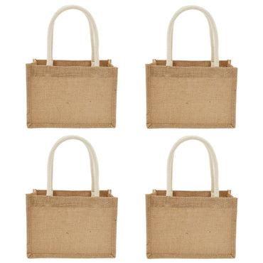 Portable Jute Tote Bag Burlap Tote Bags Mini Burlap Beach Bags Multipurpose Burlap Hand Bags for Shopping Trips Beach School