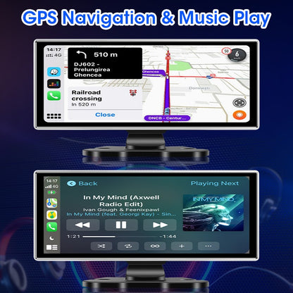 Câmera Veicular 10/11.26 polegadas 4K DVR Automotivo Sem Fio Carplay & Android Auto GPS Navegação Gravador de Vídeo Painel Dupla Lente Wifi FM AUX