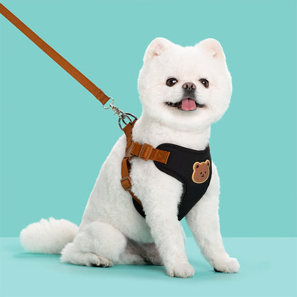 Coleira Peitoral para Cães e Gatos de Estimação Pequeno Médio Colete Respirável para Filhotes Alça de Peito para Bulldog Francês Chihuahua Acessórios para Animais de Estimação