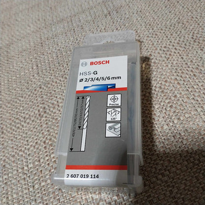BOSCH 2607019114 Brocas Helicoidais HSS 5PCS 2/3/4/5/6mm Acessórios para Ferramentas Elétricas com Força de Expansão Multifuncional de 900n/mm²
