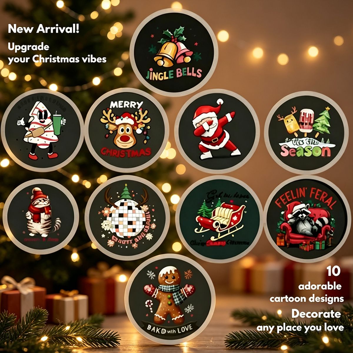 Christmas Projector LED Night Light Lifelike 4/6/10 Patterns Santa Claus Christmas Tree Ceiling Wall Decor Education Toy Gift
