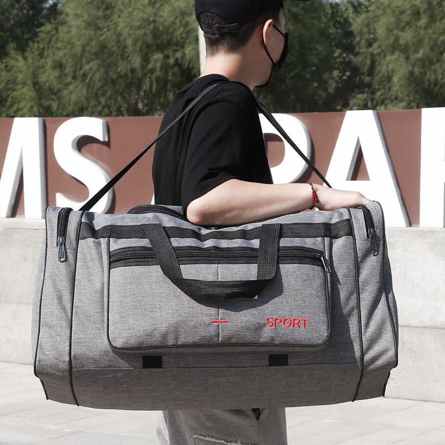 Large Capacity Folding Duffle Bag Travel Clothes Storage Bags Zipper Oxford Weekend Bag Thin Portable Moving Luggage Hand Bag