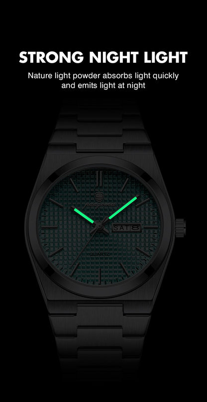 PAAZOMU Relógio Masculino de Luxo Original Moda Luminoso À Prova D'água Cronógrafo Data Relógio Masculino Couro Quartzo Relógios Masculinos Reloj