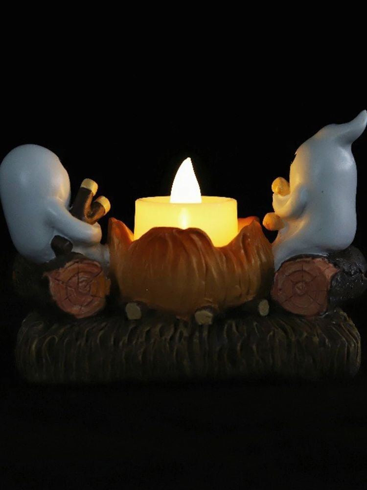 Ghost Candle Holder Without Candles, Decorative Metal Stand, Halloween Home Decoration, Unique Ghost Design, Perfect for Spooky