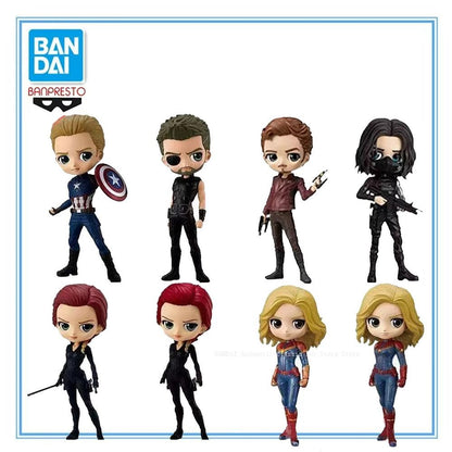 Bandai original Banpresto Qposket Vingadores Capitão América Thor Odinson Viúva Negra Bucky Barnes Thor Fine Collection Figuras