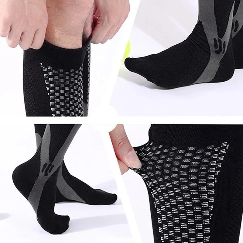 3/6/7 Double Compression Socks Varicose Socks Men Women With Diabetes Pregnancy Elastic Socks Gym Outdoor Sports Rugby Running