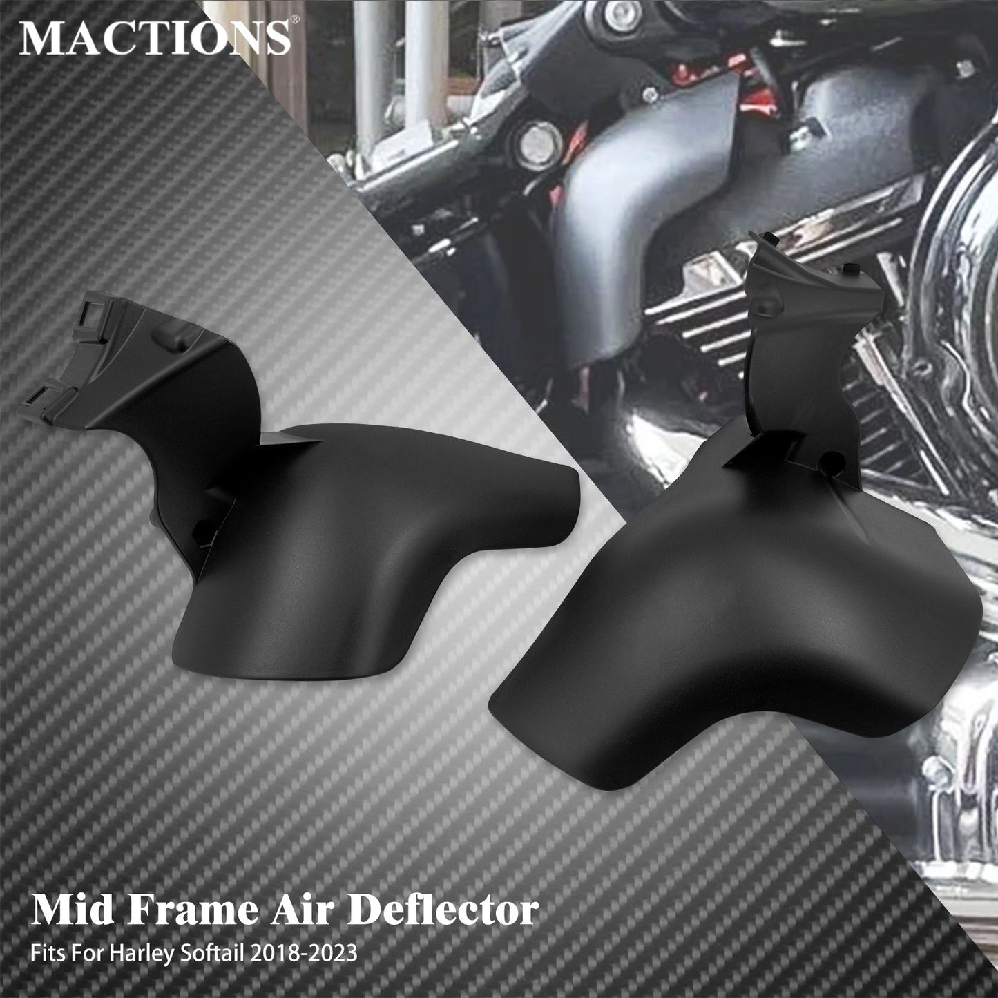 Defletor de ar para motocicleta Escudo térmico de quadro médio Guarnição de cobertura para Harley Softail Breakout FXBRS Street Fat Bob FXDB FXFBS FLSB 18-25