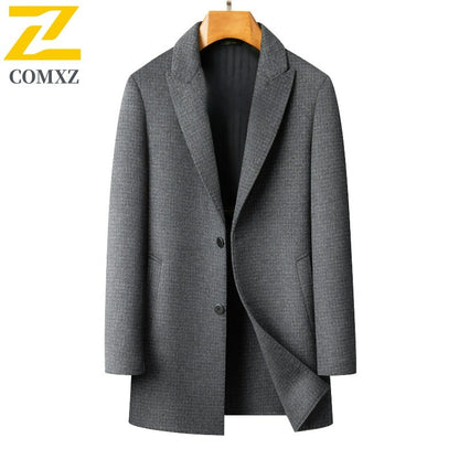 Double Faced Wool Overcoat Man 2025 Winter New Classic Business Casual Notch Lapel TrenchCoat Premium Medium Long Styles? Coat