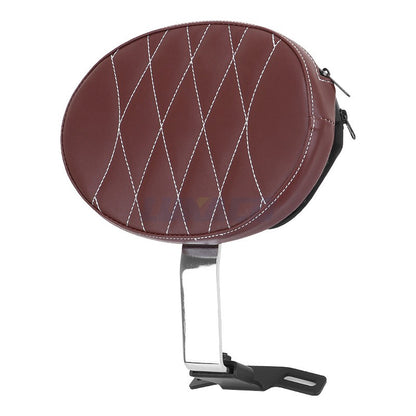 Motorcycle Adjustable Driver Rider Backrest Plug In Sissy Bar Seat Cushion Moto Pad For Harley Fatboy Heritage Softail 2007-2017
