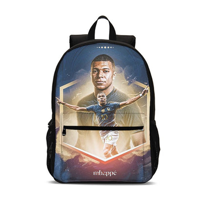 M-Mochila Esportiva Mbappes Football com Zíper Relâmpago Mochila Escolar Esportiva Mochila Escolar Jogador Estrela Mochilas para Livros