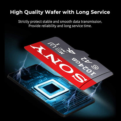 Cartão de Memória SONY SD 128GB 256GB de Alta Velocidade Micro TF SD 1024GB 512GB A2 U3 V30 Flash Cards Para Celular Xiaomi PC Câmera