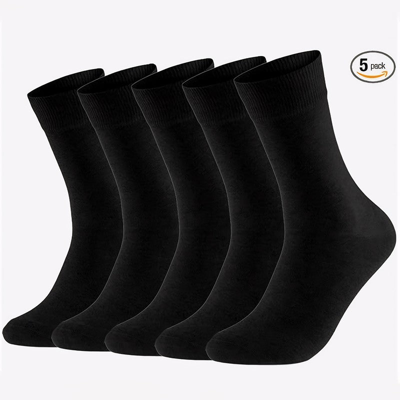ZEXOLAP 2025 High Quality Casual Men's Business Socks Summer Winter Cotton Socks Quick Drying Black White Long Sock Plus Size US