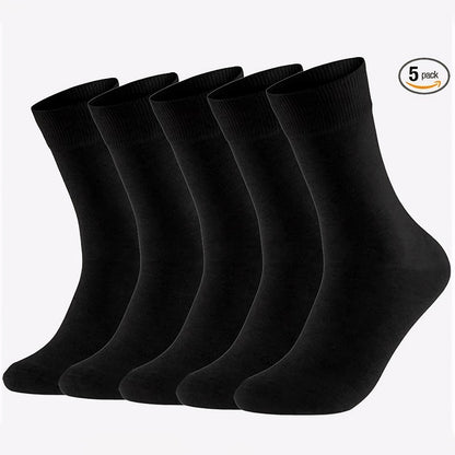 ZEXOLAP 2025 High Quality Casual Men's Business Socks Summer Winter Cotton Socks Quick Drying Black White Long Sock Plus Size US
