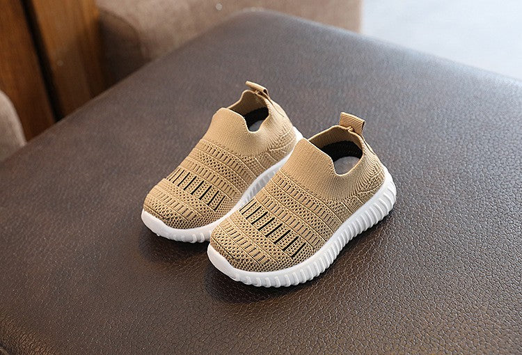 Size 20-31 Children Shoes Spring Autumn Kids Sneakers Soft Breathable Mesh Boys Slip-on Shoes Patchwork Color Girls Shoes