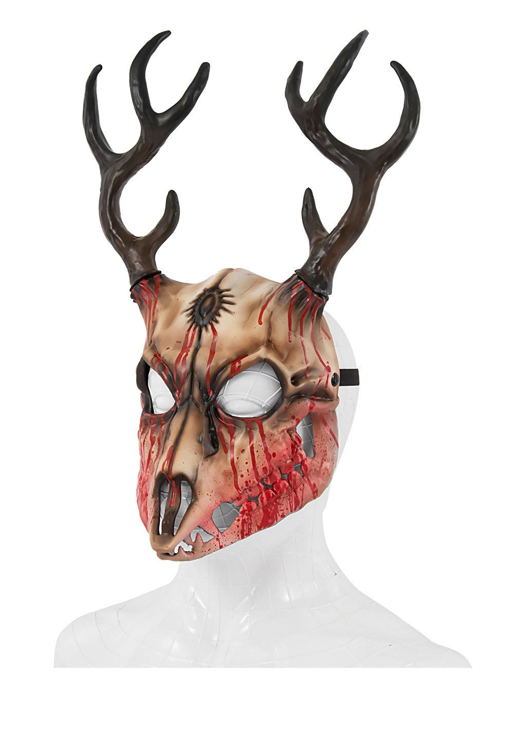 Demon Wendigo Elk Mask Cosplay Gothic Headpiece Animal Antlers Horn Bone Masks Halloween Carnival Purim Party Costume Props