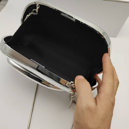 2025 Summer Silver/Pink/Gold/ Acrylic Metallic Box Purse Party Evening Bags Bolsa For Women Party