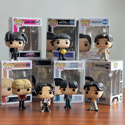 RM Jin Agust D J-Hope Jimin V Jung Kook FUNKO POP BTS Bonecos em Terno Colecionáveis Edição Limitada Decoração Brinquedo Presente