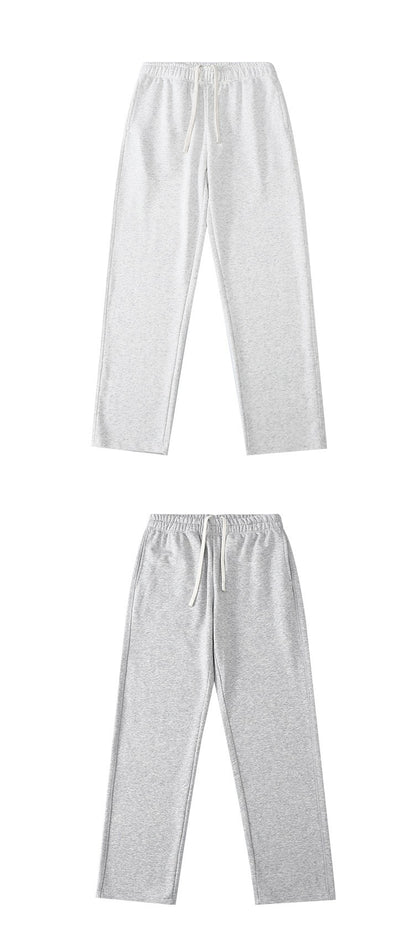 Calça de moletom reta 340G de terry, confortável, versátil, macia e suave para a pele, resistente a rugas e durável