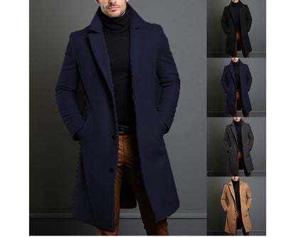 Winter Men's Trench Coats Luxury Male Mid-Long Warm Wool Jackets Casual Mens Business Comfortable Overcoat Clothing