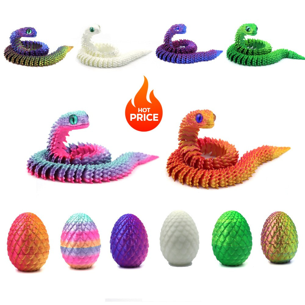Ovos de Cobra de Impressão 3D Quentes Decoração Criativa para Casa Moldes de Cobra Que Reduzem a Pressão Itens de Decoração para Casa Figuras de Anime Giratórias e Móveis