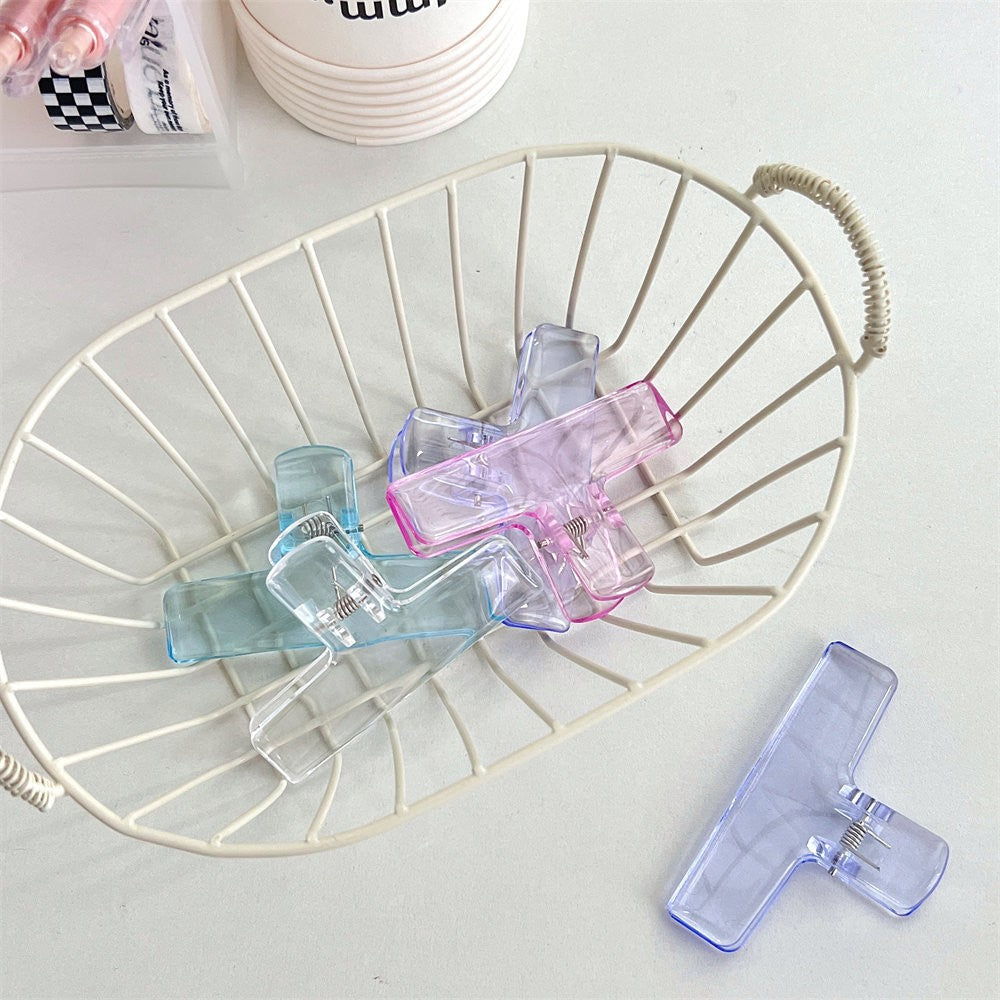Cute Transparent Bingder Clips for School & Office Supplies Stationery Big Clear File Document Clamps