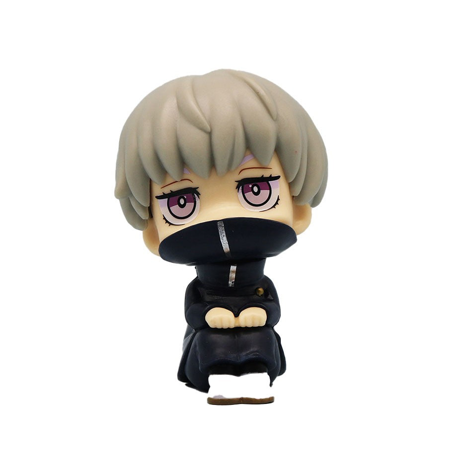 Novo conjunto de 5 peças Jujutsu Kaisen Cute Yuji Itadori Gojo Satoru Q Ver. Bonecos de Ação de PVC Figuras de Anime Modelo Brinquedos Coleção Boneca Presente